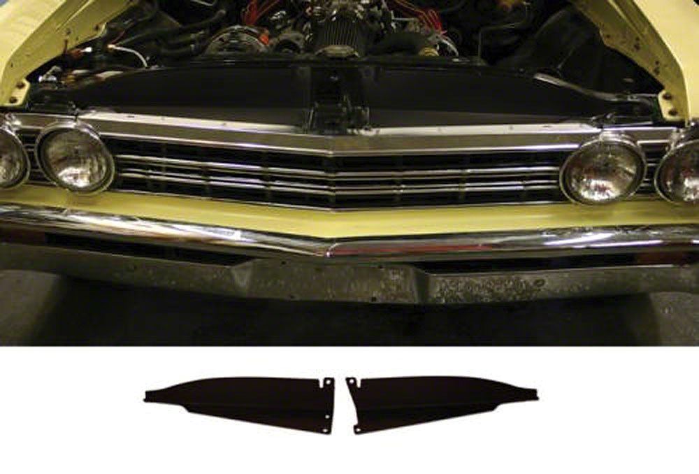 Ecklers Chevelle Core Support Filler Panel, Black Anodized