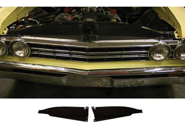 Ecklers Chevelle Core Support Filler Panel, Black Anodized