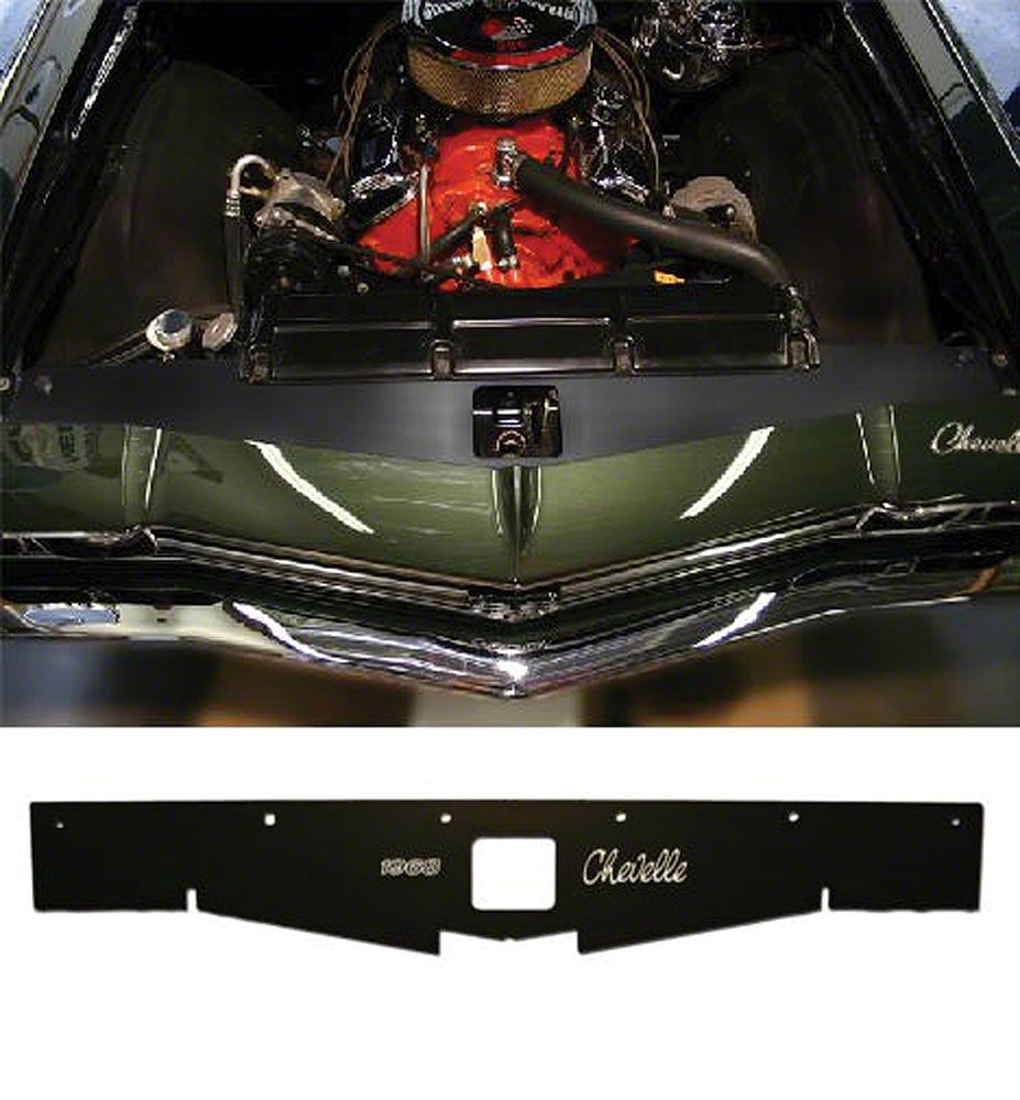 Ecklers Chevelle Core Support Filler Panel, Black Anodized