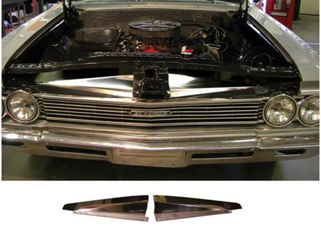 Chevelle Core Support Filler Panel, Polished Aluminum, 1966