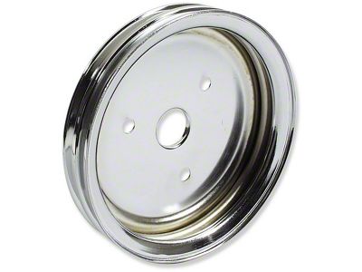 Chevelle Crankshaft Pulley, Small Block, Double Groove, Chrome, 1964-1968