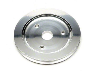 Chevelle Crankshaft Pulley, Small Block, Single Groove, Polished Billet Aluminum, For Cars With Short Water Pump, 1964-1968