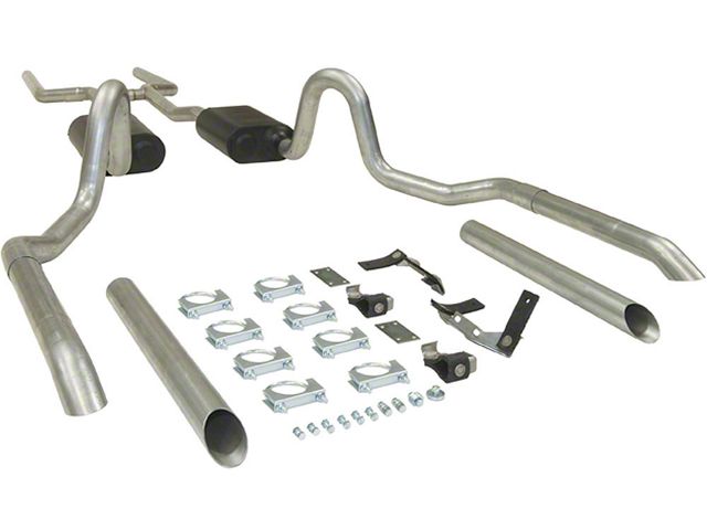 Chevelle Exhaust System, Dual, 2.5, Aluminized American Thunder, For Cars With Headers, Flowmaster, 1964-1972