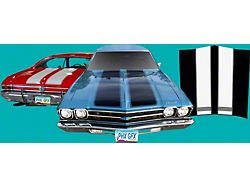 Flat Non-SS Hood and Deck Stripes; White (68-69 Chevelle)