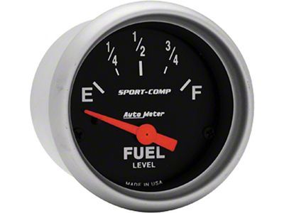 Auto Meter Sport-Comp Series 2-1/16-Inch Fuel Level Gauge; 0 ohm Empty to 90 ohm Full