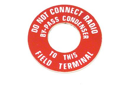Chevelle Generator Warning Tag, 1964