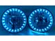 7 Round Multi-Color Blackout Halo Headlights, Pr, 1967-1981