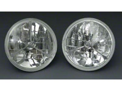 Chevelle Headlights, Tri-Bar H-4 Halogen, Clear, 1971-1972