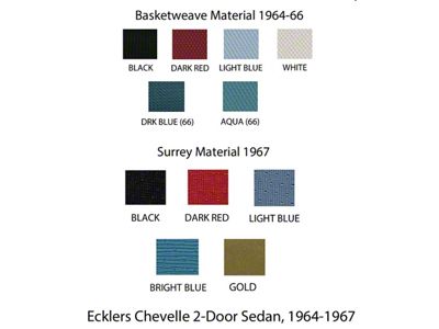Chevelle Headliner, Standard Kit, 2-Door Sedan, 1964-1967