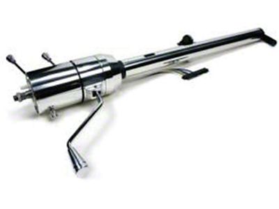 Chevelle Ididit Steering Column, Tilt, Column Shift, Brushed Aluminum, 1967-1968