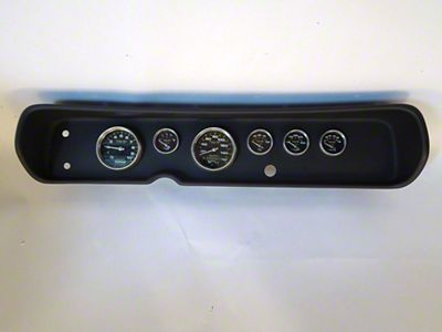 Chevelle Instrument Cluster Panel, Black Finish, With Carbon Fiber Series Gauges, 1964-1965