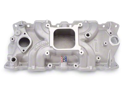 Chevelle Intake Manifold, Small Block, Cast Finish, Torker II, Edelbrock, 1964-1972