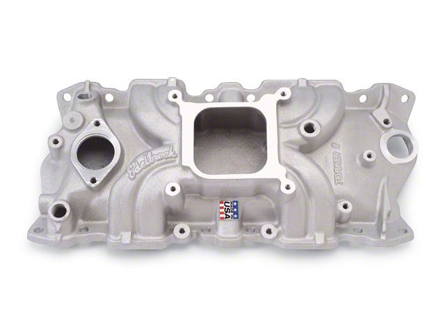 Chevelle Intake Manifold, Small Block, Cast Finish, Torker II, Edelbrock, 1964-1972