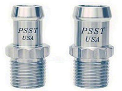 Chevelle Intake & Water Pump Heater Hose Fittings, With 12 Point, Stainless Steel, 1964-1972