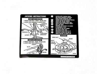 Chevelle Jacking Instructions Early ''70 , 1970