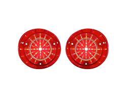 LED Tail Lights with Stainless Steel Trim; Red Lens (1972 Chevelle SS)