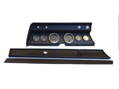 Chevelle & Malibu Instrument Cluster Panel, Black Finish, With Carbon Fiber Series Gauges, 1966