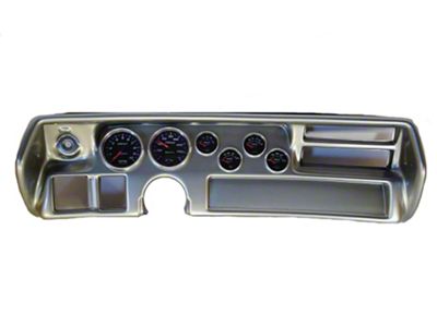 Chevelle & Malibu Instrument Cluster Panel, Super Sport SS Style, Aluminum Finish, With Carbon Fiber Series Gauges, 1970-72