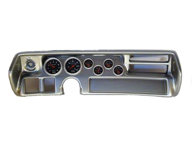 Chevelle & Malibu Instrument Cluster Panel, Sweep Style, Aluminum Finish, With Sport Comp Gauges, 1970-72