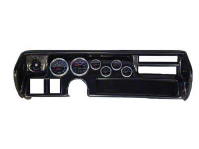Chevelle & Malibu Instrument Cluster Panel, Sweep Style, Carbon Fiber Finish, With Ultra-Lite Gauges, 1970-72