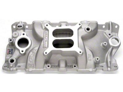 Chevelle & Malibu Intake Manifold, Small Block, Cast Finish, Performer EPS, Edelbrock, 1964-72