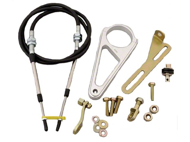 Chevelle & Malibu Shift Cable Linkage, Automatic Transmission, 2-1/4 Aftermarket Steering Column, 72 Long, Lokar, 1964-72