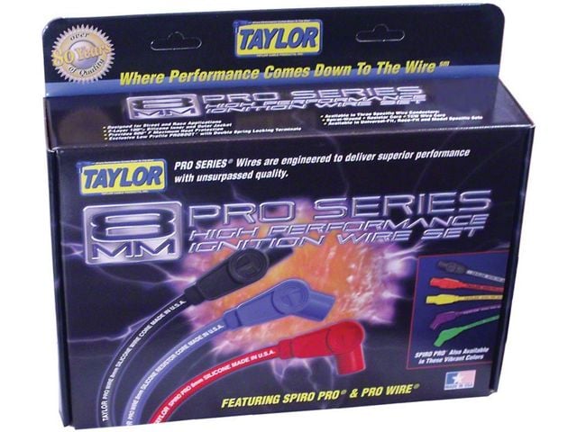 Spark Plug Wires, 8mm Spiro-Pro, Taylor, Black