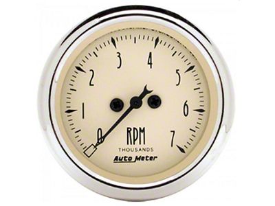 Auto Meter Antique Beige Series 2-1/16-Inch In-Dash Tachometer; 0-7000 RPM