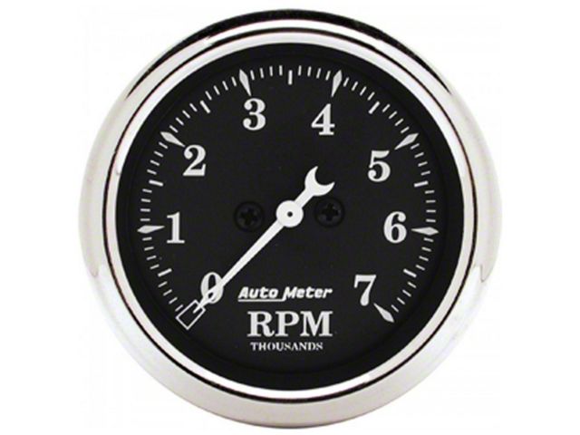 Chevelle & Malibu Tachometer, 7000 RPM, Old Tyme Black, AutoMeter, 1964-72