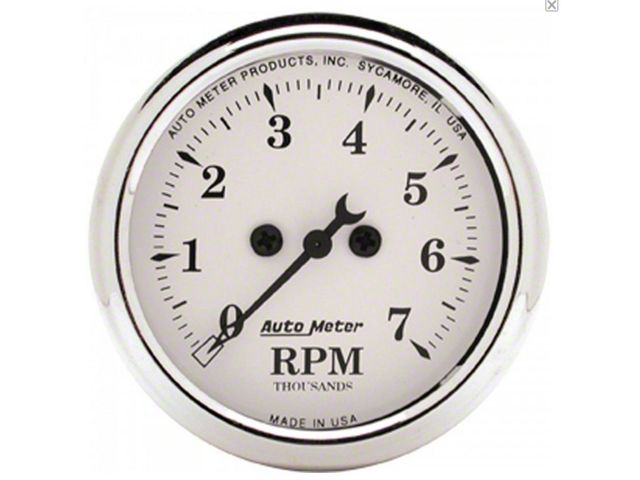 Chevelle & Malibu Tachometer, 7000 RPM, Old Tyme White, AutoMeter, 1964-72