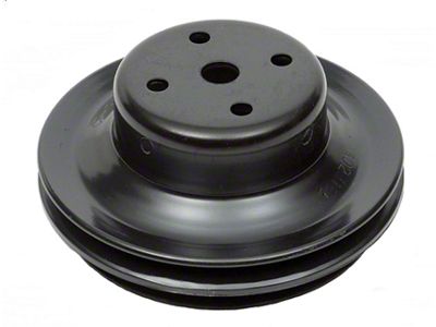Chevelle or Malibu Water Pump Pulley, V8, Double Groove, Black, For Cars With Air Conditioning, NOS Original GM, 1969