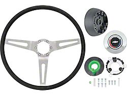 OE Style Comfort Grip Steering Wheel; 15-Inch; Silver and Black (69-70 Chevelle w/o Tilt Wheel)