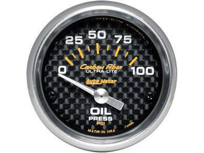 Chevelle Oil Pressure Gauge, Mechanical, Carbon Fiber Series, Autometer, 1964-1972
