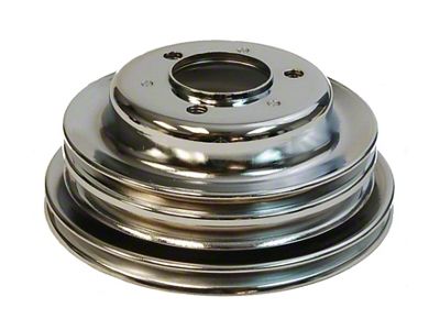 Chevelle or Malibu Crankshaft Pulley, Big Block, Triple Groove, Chrome, 1969-72