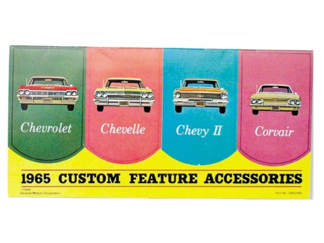 Chevelle or Malibu Literature, Custom Feature Accessories, Color, 1965