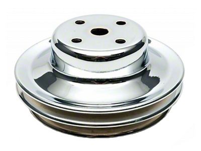 Chevelle or Malibu Water Pump Pulley, Small Block, Double Groove, Chrome, 1969-72
