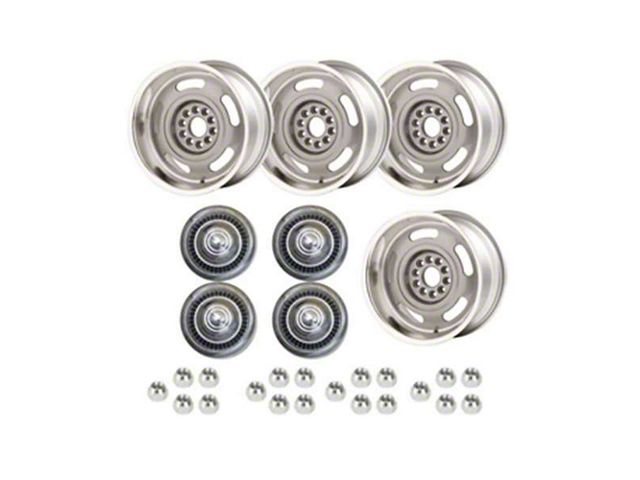 Chevelle - Rally Wheel Kit, 1-Piece Cast Aluminum With Short Derby Caps, 17x9