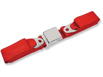 Chevelle Seat Belt, Front, Bright Red, 1965-1966 Early