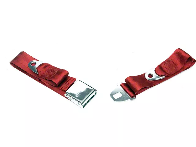 Chevelle Seat Belt, Front, Dark Red, 1964-1966 Early