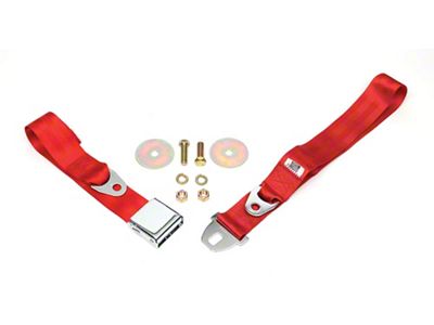 Chevelle Seat Belt, Rear, Bright Red, 1965-1966 Early