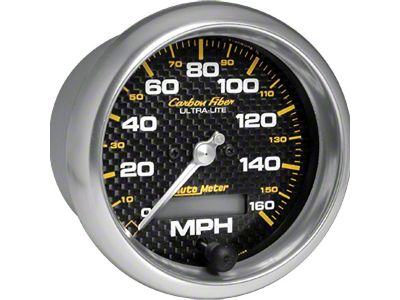Auto Meter Carbon Fiber Series 3-3/8-Inch Programmable Speedometer; 0-160 MPH