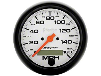 Auto Meter Phantom Series 3-3/8-Inch Programmable Speedometer; 0-160 MPH