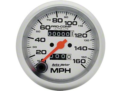 Auto Meter Ultra-Lite Series 3-3/8-Inch Speedometer; 0-160 MPH; Mechanical