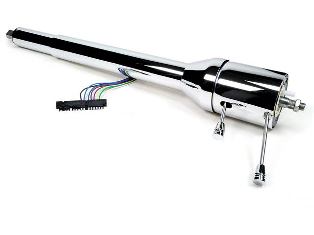 Chevelle Steering Column, Right Hand Drive, Chrome, ididit,For Cars With Floor Shift Transmission, 1967-1968