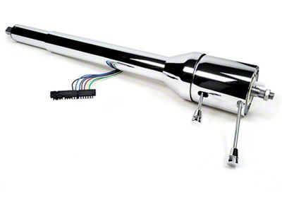 Chevelle Steering Column, Right Hand Drive, Chrome, ididit,For Cars With Floor Shift Transmission, 1967-1968