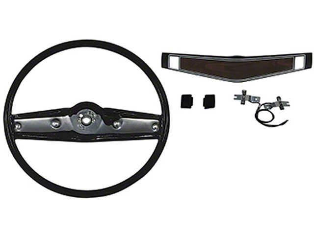 Chevelle Steering Wheels Complete Kit, 2 Spoke, Cherrywood, 1969-1970