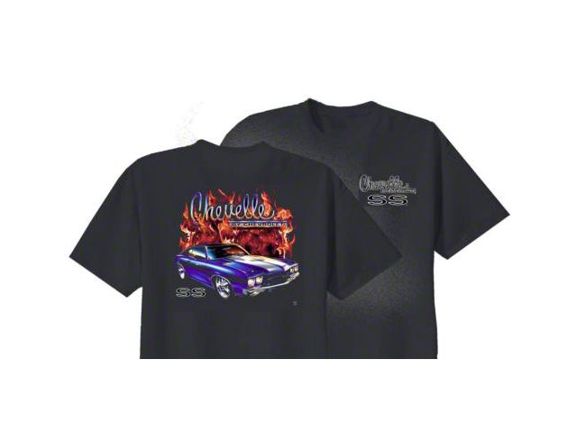 Chevelle T-Shirt, With Flames, Black