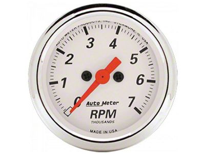 Chevelle Tachometer, 7000 RPM, Arctic White, AutoMeter, 1964-1972