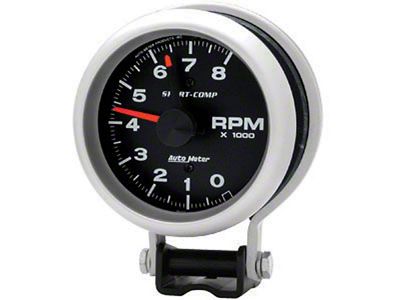 Auto Meter Sport-Comp Series 3-3/4-Inch Pedestal Tachometer with Shift Light; 0-10000 RPM