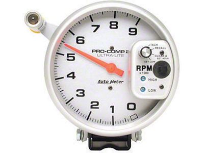 Auto Meter Ultra-Lite Series 5-Inch Pedestal Tachometer with Shift Light; 0-10000 RPM